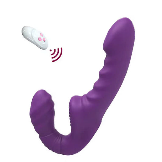 Strapless Strap-On Vibrator with Remote Control & 10 Modes